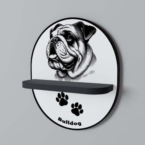 BULLDOG DOG Ovales Regal Schwarz (1/5)