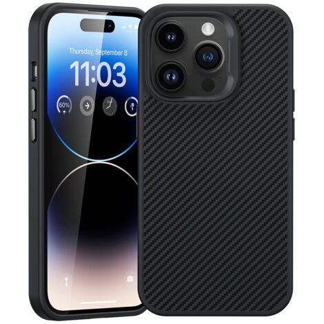Benks Magnetic Hybrid Armor Pro Kevlar Metallrahmen 600D Hülle für iPhone 15 Pro Max Schwarz (1/5)