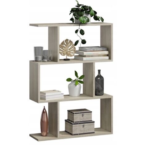 Bask 3 Bücherregal, Sonoma Eiche, stehend, Raumteiler für Wohnzimmer, Büro, Schlafzimmer, MK (1/5)