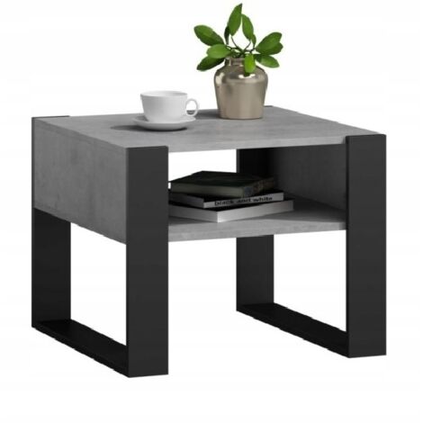 Kaja quadratischer Couchtisch 60x60 Beton/Schwarz für das Wohnzimmer MK Couchtisch (1/3)