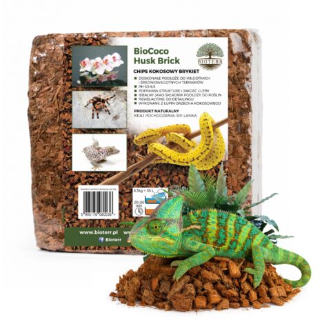 BioCoco Husk Brick Kokosnuss-Substrat-Chips Briketts 4,5kg für Terrarien (1/5)