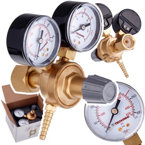 CO2-Druckminderer Mit Doppelmanometer – W21.8, 0–3500 Psi / 0–80 Psi, Für Bierzapfanlagen, Brauen & Co.