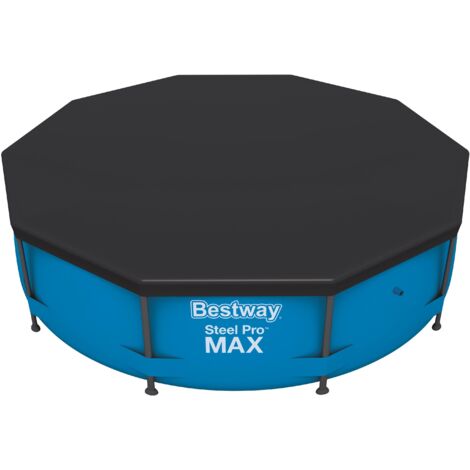 Bestway – Abdeckplane Ø 366 cm rund – PVC für Steel Pro und Fast Set Pools – Schützt vor Verunreinigungen – Mit Drainagelöchern (1/10)