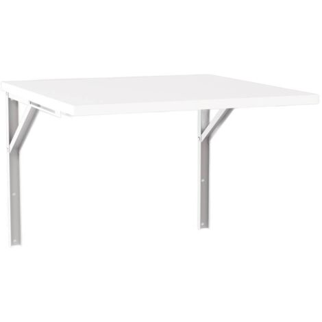 FLIP ausziehbarer Wandtisch 68x68 cm Weiß - Tischplatte für Küchen und kleine Räume