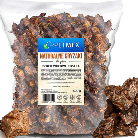 Leckerbissen, natürlicher Kausnack für Hunde Lunge, Rinderlunge Petmex Cube 500g (1/4)