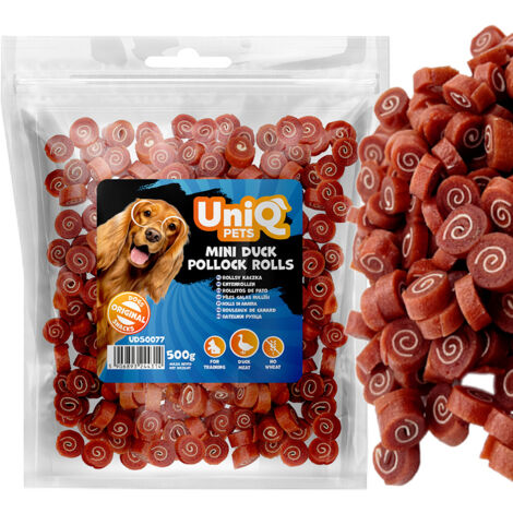 Hundeleckerlis Sushi-Rollen mit Ente und Kabeljau (90%) UniQ Pets 500g