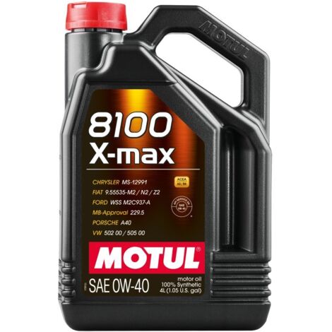 MOTUL ÖL MOTUL 0W40 4L 8100 X-MAX A3/B4 / SN / LL01 / 229.5 / 502.00 505.00 / BMW / MB / A40 / WSS M2C 937A