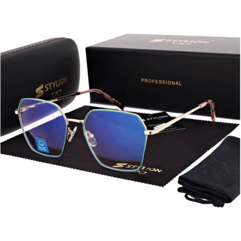 Metall Herren Klare Linse Blaulichtfilter Computerbrille 25139 Schwarz Zubehör (1/5)