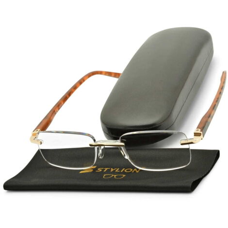 Goldfarbene Pilotenbrille mit klaren Gläsern und Antireflexbeschichtung, Computerbrille 25122 (1/5)