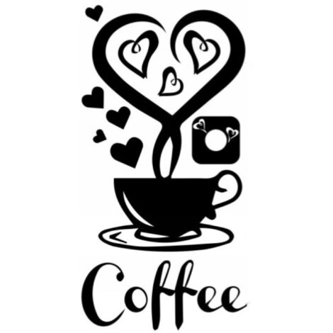 KÜCHENAUFKLEBER Kaffeetassenaufkleber Herz 100 x 50 cm G262 (1/2)
