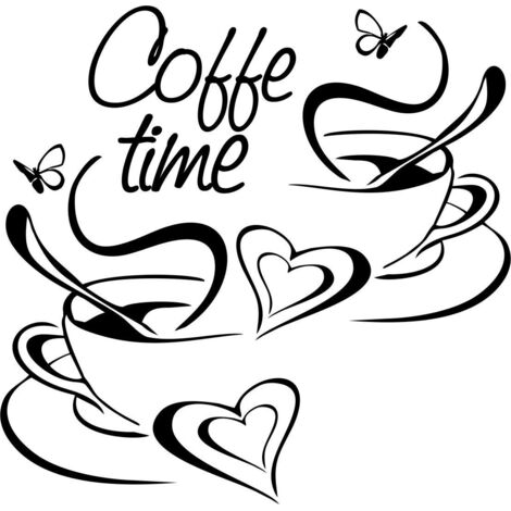 KÜCHENAUFKLEBER Kaffeetassenaufkleber Herz 100 x 50 cm G267 (1/2)