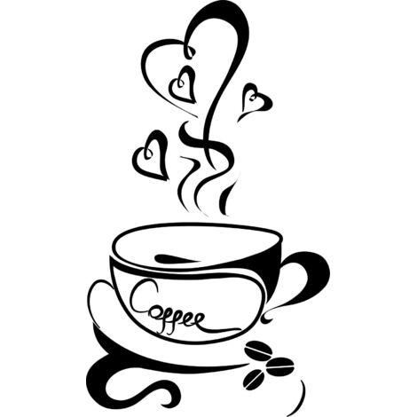 KÜCHENAUFKLEBER Kaffeetassenaufkleber Herz 100 x 50 cm G252 (1/2)