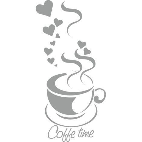 KÜCHENAUFKLEBER Kaffeetassenaufkleber Herz 100 x 50cm G266074 (1/2)