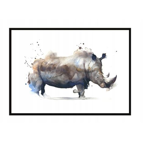 Bild Poster im Rahmen 43x33 cm Nashorn P1206 (1/3)