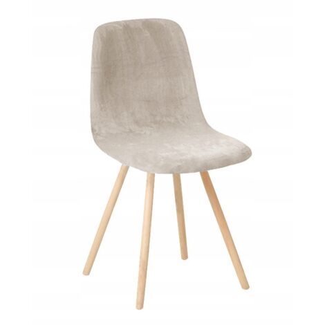 SKANDINAVISCHE STUHLBEZUG BEIGE CAPPUCCINO ELASTISCHER SAMT [21ED]