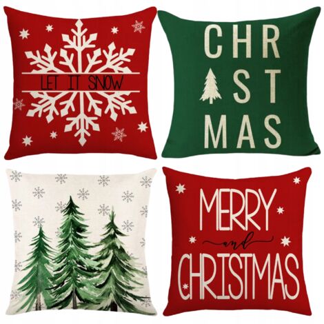 Weihnachtskissenbezug-Set, 4-teilig, dekorativ, 45x45 cm [P-Z6] (1/5)
