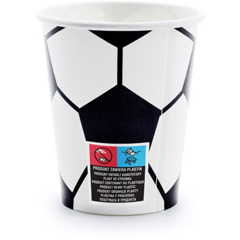Fußballbecher, 260ml, 6 Stück