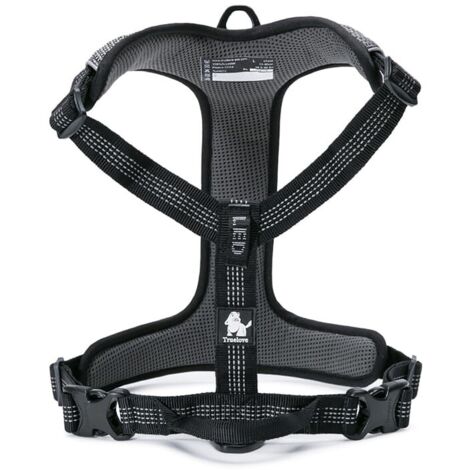 SCHWARZES Hundegeschirr für Wachhunde EASY WALK TRUELOVE XS