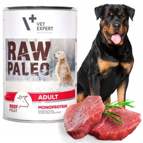 RAW PALEO Nassfutter für Hunde MONOPROTEIN MIT RIND Premium 400g