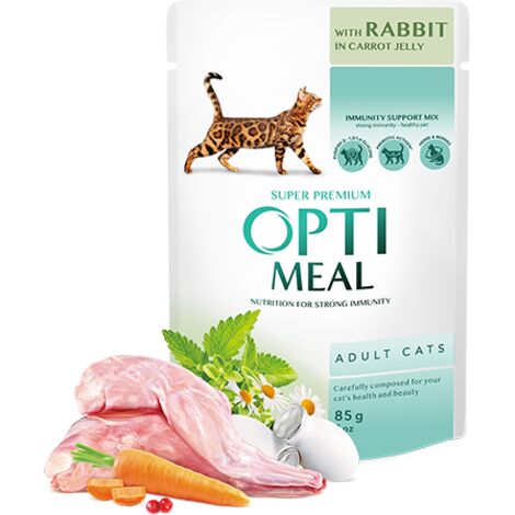 OPTIMEAL Cat Adult Kaninchen in Karottengelee 85g
