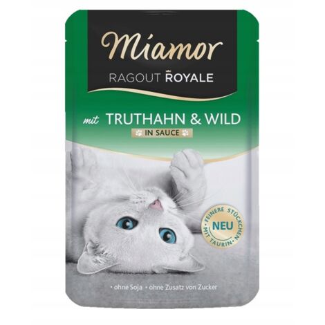 Miamor Ragout Royale - Pute mit Wild, Nassfutter für ausgewachsene Katzen, 100g