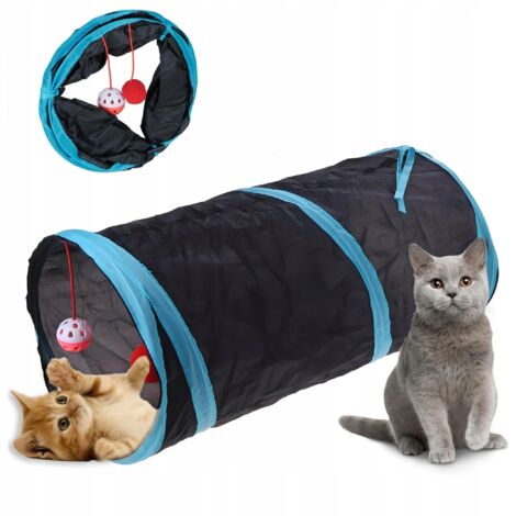 CRISPY CAT TUNNEL WITH BALLS Faltbares Katzenspielzeug Schwarz (1/5)