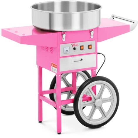 Mobile Zuckerwattemaschine ohne Deckel auf Rädern