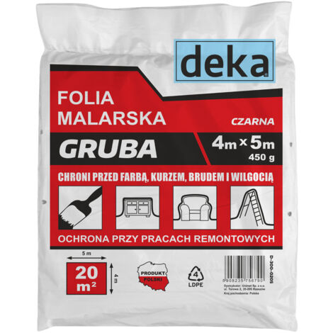 DICKE SCHWARZE MALERFOLIE 45M 450G - D-300-0205