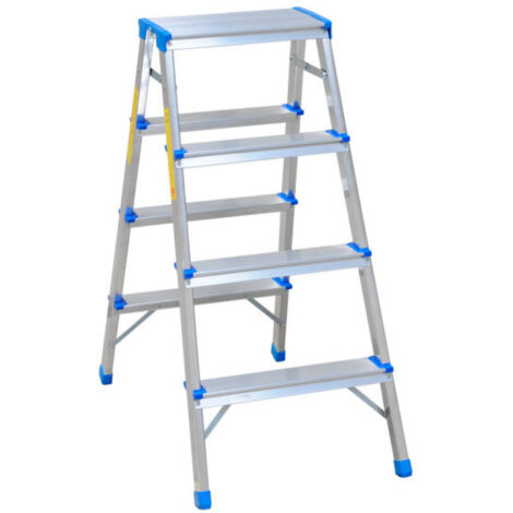 DOPPELSEITIGE ALUMINIUMLEITER 90 CM 3 STUFEN + PLATTFORM - DR8003 (1/4)