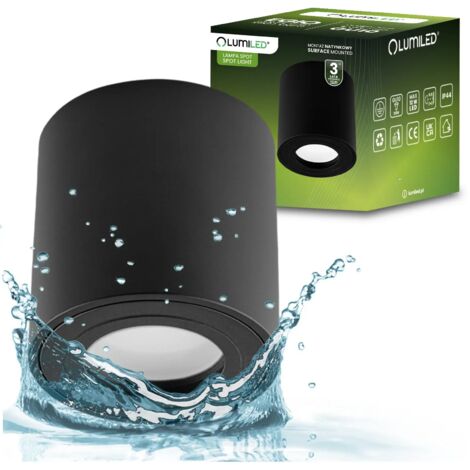 Aufputz-Halogenleuchte, hermetisch IP44 egio GU10, rund, schwarz, 83 mm (1/5)