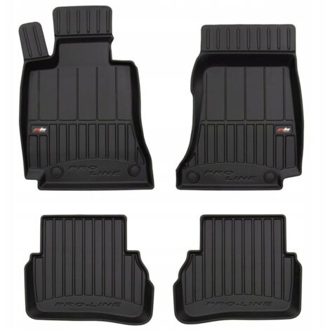 Fussmatte Mercedes W205 4x Gummifußmatten Für Mercedes C-Klasse W205/S205 AMG – Schwarz, Mit Hexagon-Design Fußmatten Schwarz 4-teilig