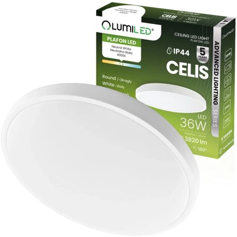 LED-Deckenleuchte, Aufputzmontage, 36 W, 4000 K, CELIS, rund, IP44, weißer Ring, ALS LUMILED (1/5)