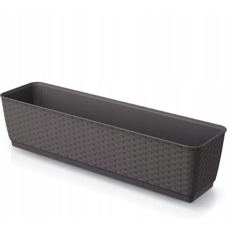 Prosperplast Ratolla Pot P Vaso 12 Litri, Bianco, Dimensioni 49,2x17,2x17,4 Cm. In Plastica Riciclata, Ecologico E Robusto, Ideale Per Piante.