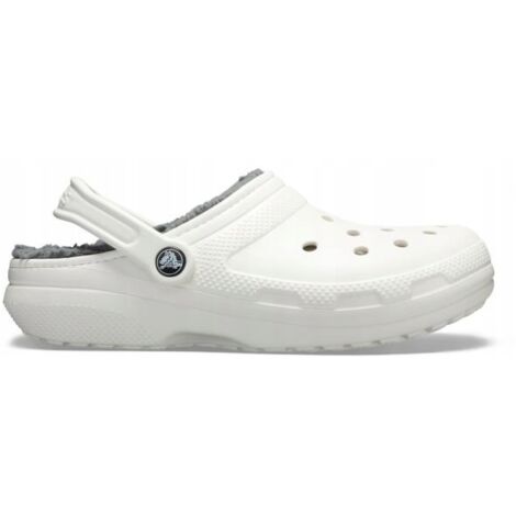 CROCS CLASSIC LINED CLOG 203591 M12 I EU 4647 WEISS GRAU