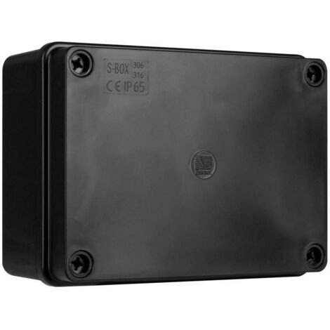 Aufputzdose S-Box 316C - 150x110x70, ohne Verschraubungen, schwarz IP65