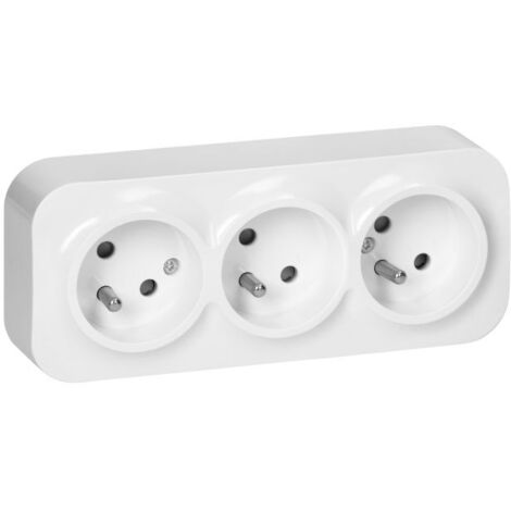 Dreifach-Aufputzsteckdose ToDo 2P+Z IP20 weiß