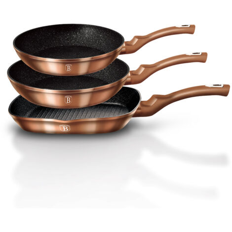 3er-Set Granitbeschichtete Bratpfannen 20/24/28cm BERLINGER HAUS Metallic Line Rosegold BH-1279-Nf (1/5)