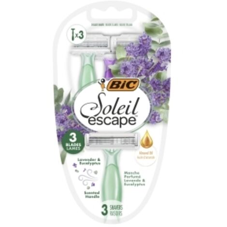 BIC Soleil Escape 3 Rasierer – Sanfte Rasur, Lavendel-Eukalyptus-Duft