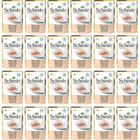 SCHESIR Single Dish Thunfisch mit Lachs Nassfutter für Katzen Beutel 24x50g