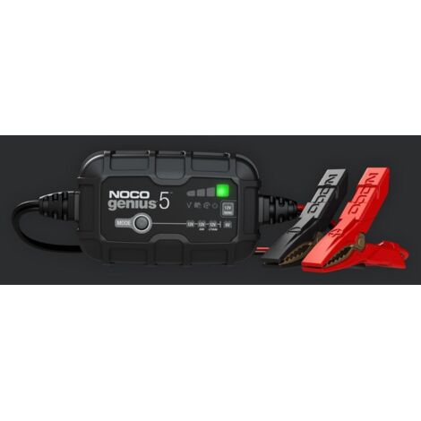 NOCO GENIUS5EU, Ladegerät de Batterie de Auto 5A, Smart Charger de 6V und 12V, Batteriewartungsgerät de, Ladegerät de Wartung und Desulfator für Batterien de Auto, Motorrad, Quad, Gel, AGM und Lithium (1/5)