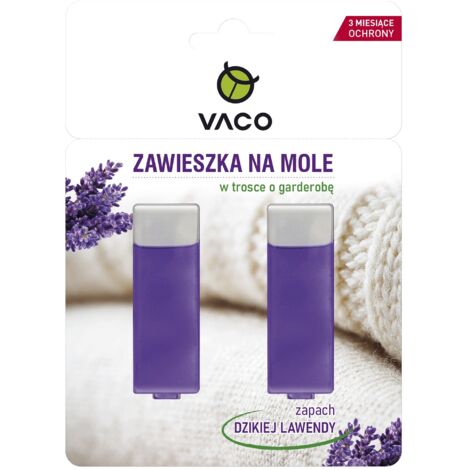 VACO Mottenaufhänger - Duftrichtung Wilder Lavendel 1 Packung - 2 Stück.