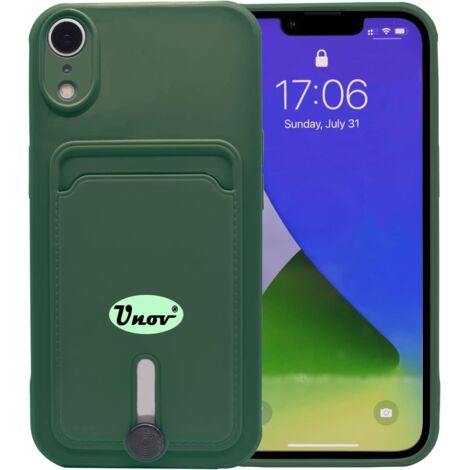SILIKONHÜLLE FÜR APPLE IPHONE XR 6.06" CASE GRÜN + KARTENFACH (1/5)