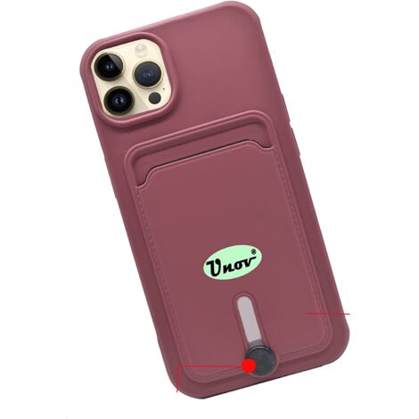 Silikonhülle für Apple iPhone 11 6,1" Burgunderrot + Kartenfach (1/5)