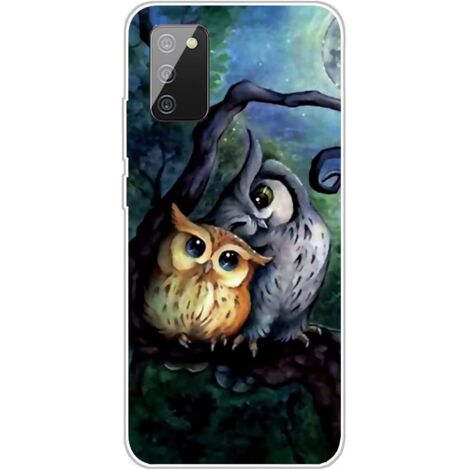 Silikonhülle Set für Samsung Galaxy A02s 2 Eulen + Panzerglas (1/4)