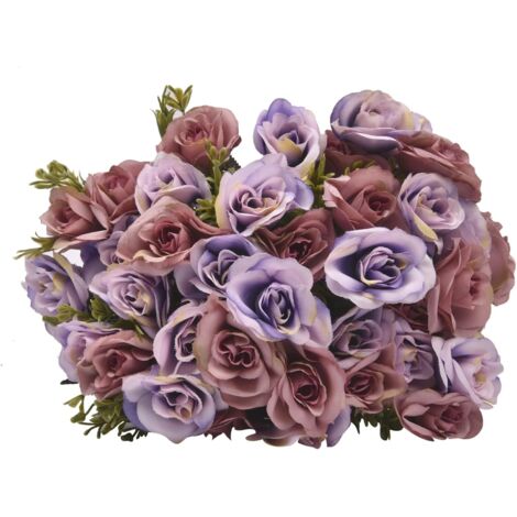 Künstliche dekorative Blumen lila Blumenstrauß Dekoration (1/5)