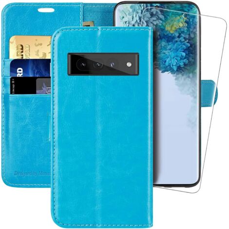 GOOGLE PIXEL 7 PRO BLAUES HÜLLENSET MIT KLAPPE + GE2AE SCHUTZFOLIE (1/5)