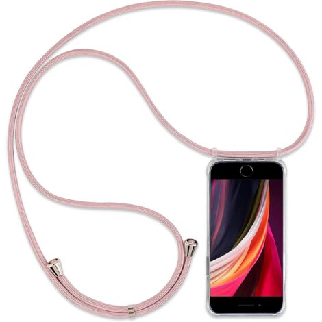 Hülle für Apple iPhone 7/8/SE 2020/2022 Hülle flexibel transparent rosa Schlüsselband (1/5)