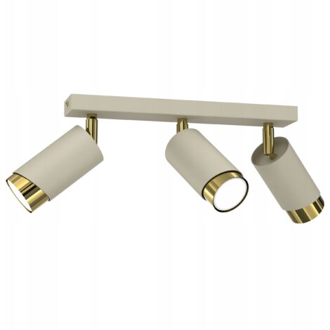BEIGE DECKENLEUCHTE 3-FLAMME TUBE GOLD GU10 LED SPOT