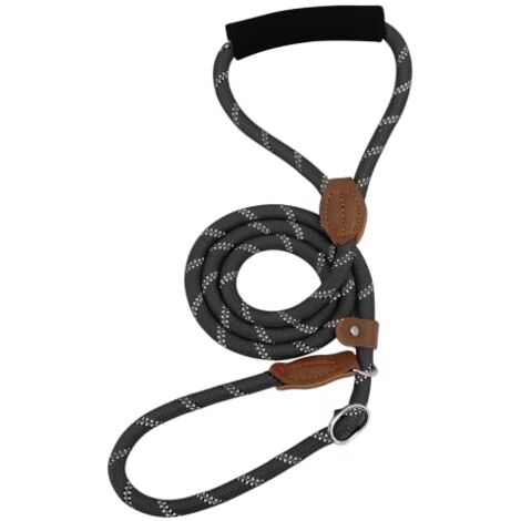 ANTI-RUTSCH HUNDEHALSBAND LEINE SCHWARZ LÄNGE 130 cm DURCHMESSER 12 mm