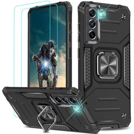 CASE COVER FÜR SAMSUNG GALAXY S22 SCHWARZ SOLID ARMOR BACK + RING (1/5)